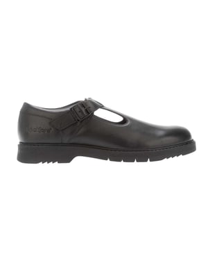 Kickers Dames Finley Leren T-Bar Formele Schoenen (Zwart)