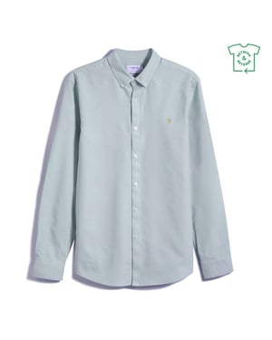 Farah Vintage Oxford-overhemd met lange mouwen en knoopsluiting voor heren (Jade)