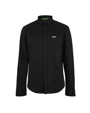 Boss Herenkatoenen shirt met Motion-logo (Zwart)