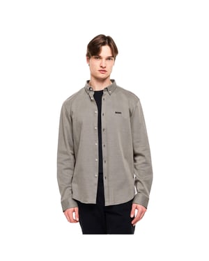 Boss Herenkatoenen shirt met Motion-logo (Donker Beige)