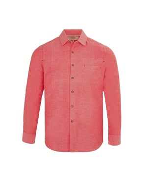 Firetrap Effen heren overhemd van katoenmix (Rood)