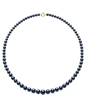 Ketting Rij Prinses Vallend - Echte GeCultiveerde Zoetwaterparels Rond van 12 tot 6 mm