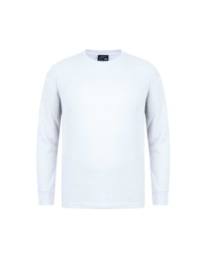 Fabric Heren Wafel T-shirt met lange mouwen (Wit)