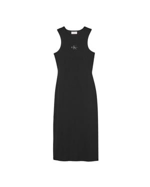 Calvin Klein Dames/Dames Katoenen Midi Bodycon Jurk (Zwart)