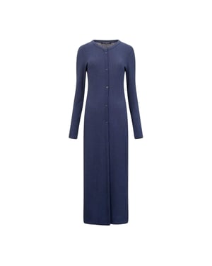 French Connection Dames Meera Geribbelde Maxi Jurk (Blauw)