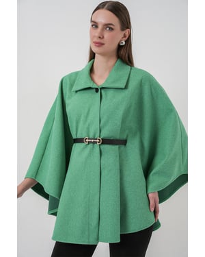 Gestrikte Tweed Cape Jas