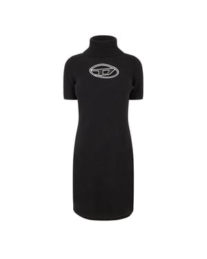 Diesel Dames Argaret mini-jurk met col en strakke pasvorm (Zwart)
