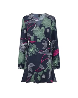 Vero Moda Dames/Dames Jane Bloemen Wikkeljurk (Zwart)
