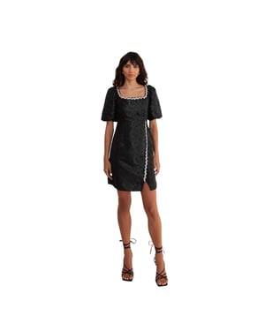 Lovedrobe Jacquard-feestjurk voor dames (Zwart)