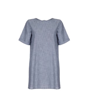 Yumi Vrouwen/dames Ontspannen Ronde Hals Tuniek Jurk (Blauw)