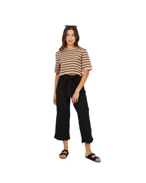 Brave Soul Dames/Dames Relaxed Broek Met Wijde Pijpen (Zwart)