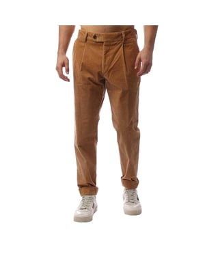 Boss Heren Perin Geplooide Opgerolde Broek (Beige)