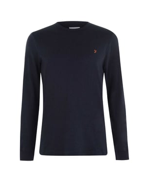Farah Heren Dennis T-shirt met lange mouwen (Echte marine)