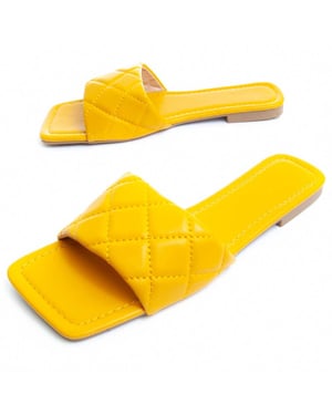 Montevita platte sandalen Palanti geel