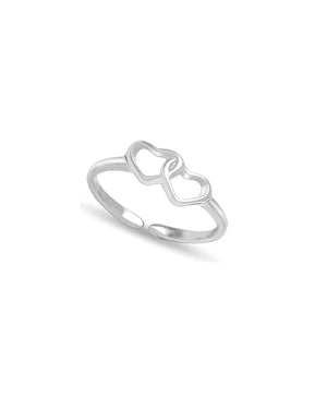 Dames Dubbele Hartring in 925 Sterling Zilver BIAN026