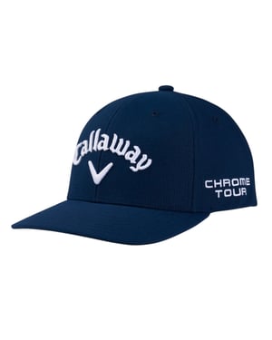 Callaway Heren Wordmark Gebogen Piek Cap (Marine / Wit)