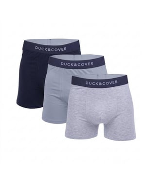 Duck and Cover Heren Boxershort (Pakket van 3) (Marine / Grijze Mars)