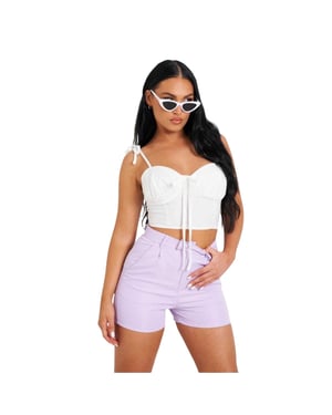 Missy Empire Dames/Dames Stropdas Detail Top (Wit)