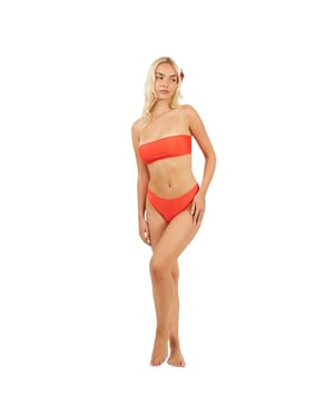 Brave Soul Bikinibroekjes met middelhoge taille voor dames (Rood)