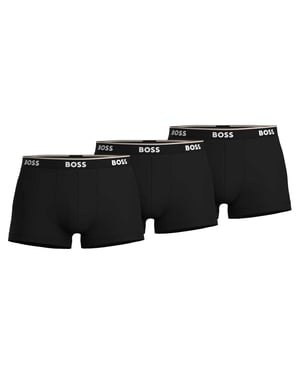 Boss Heren Bodywear Logo Boxershorts (Set van 3) (Zwart)