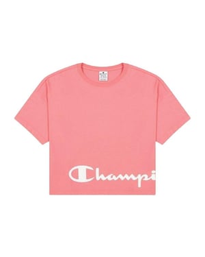Champion Dames/Dames Crew Neck Regular Crop T-shirt (Roze)