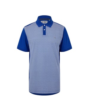Original Penguin Heren Geometrisch Regular Korte Mouwen Polo Shirt (Mazarine Blauw)