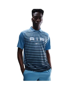 Nike Heren Air Swoosh Stripes Poloshirt (Blauw)