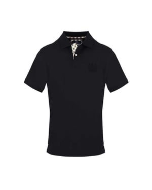 Aquascutum Heren Geborduurd Logo Poloshirt (Zwart)