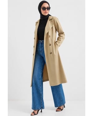 Dubbelbreasted Lange Trenchcoat