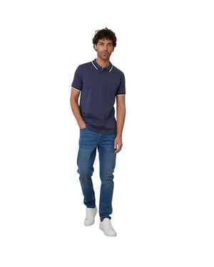 Threadbare Interlock Jet-poloshirt met zakken voor dames (Blauw)