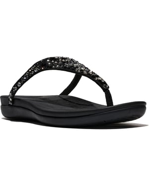 Fitflop Solay Mixed-Crystal Textiel Dames Zwarte Sandalen