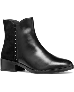 Geox D Camexia Leren Dames Zwarte Laarzen