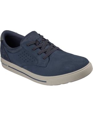 Skechers Arch Fit Solano 2.0 Rey Leren Heren Navy Suède Veterschoenen