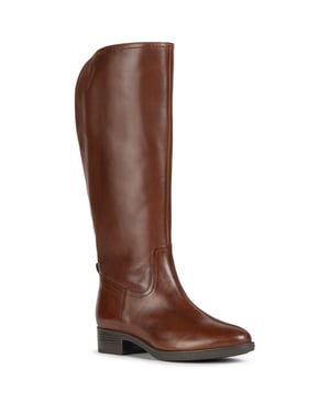 Geox D Felicity Lederen Dames Bruine Laarzen