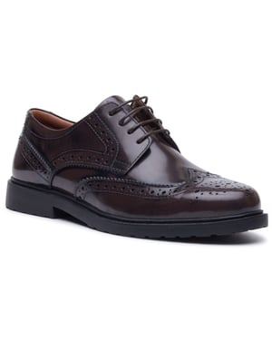Hush Puppies Verity Hi-Shine Leren Dames Chocolade Brogues Schoenen