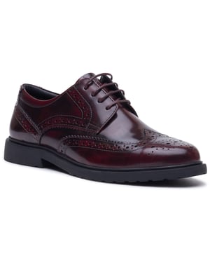 Hush Puppies Verity Hi-Shine Lederen Dames Plum Brogues Schoenen