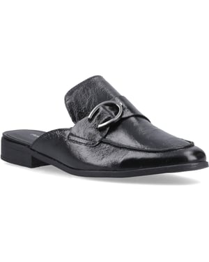 Hush Puppies Calla Leren Dames Zwarte Muilezels
