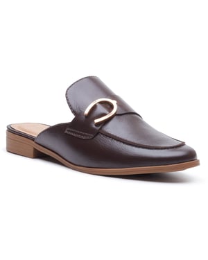 Hush Puppies Calla Leren Dames Chocolade Muilen