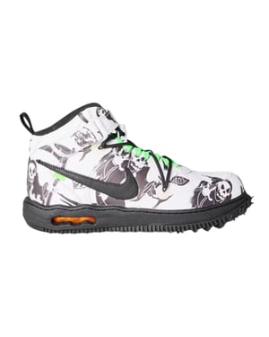 Nike Dames Air Force 1 Graphic Print Leren Schoenen (Wit/Zwart)