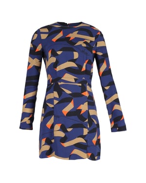 MSGM bedrukte mini-jurk van polyester in blauw.