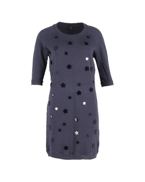 Mulberry mini-T-shirtjurk met sterrenversiering in marineblauw katoen