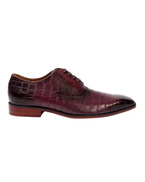 Giorgio Oxford-schoenen voor heren van Croc-volnerfleer (Maroon)