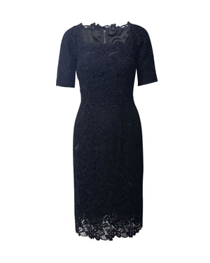 Dolce & Gabbana kanten jurk met vierkante hals in zwarte viscose