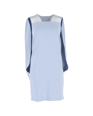 Max Mara Sospiro Cape mini-jurk in lichtblauw triacetaat