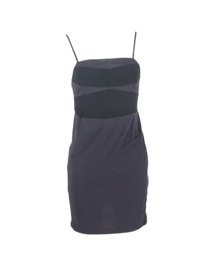 Chloé mini-jurk met vierkante halslijn in marineblauw katoen