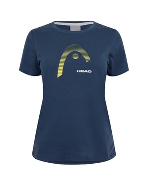 Head Dames-T-shirt met grafische print van Club Lara (Blauw)