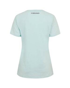 Head Dames-T-shirt met grafische print van Club Lara (Licht Blauw)