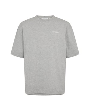 Off White Heren Kettingprint T-Shirt (Lichtgrijs)