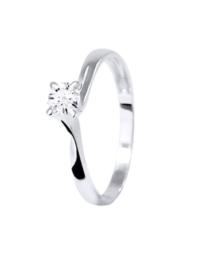 Solitaire Diamond 0,25 Cts 4 Claws White Gold 18 Karaat
