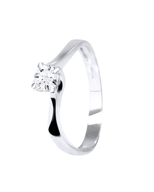 Solitaire Diamond 0,30 Cts 4 Claws White Gold 18 Karaat